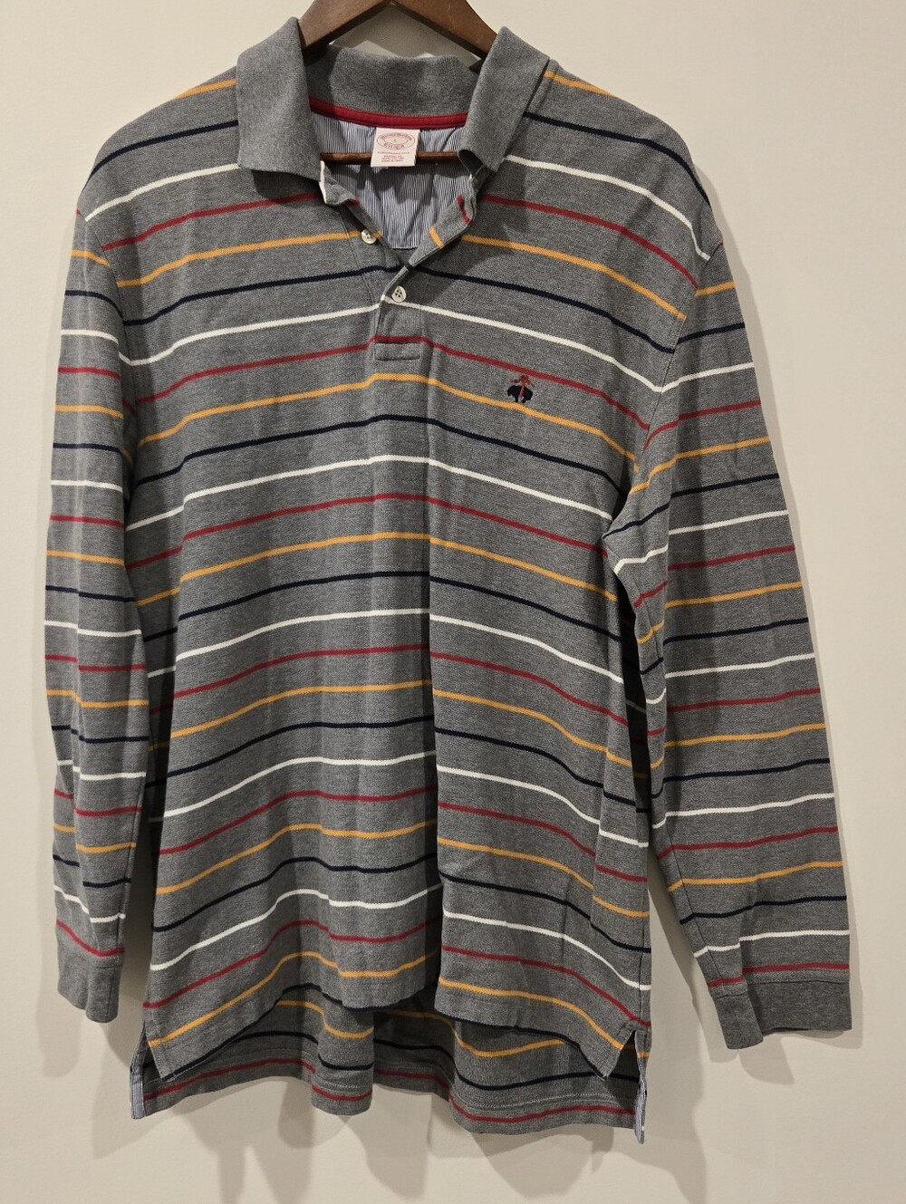 Brooks Brothers Golden Fleece Stretch Performance Polo Shirt Sz L Mens Long Slv